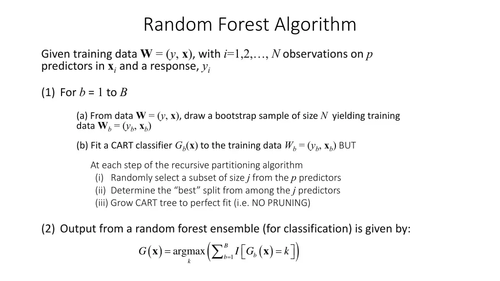 random forest algorithm