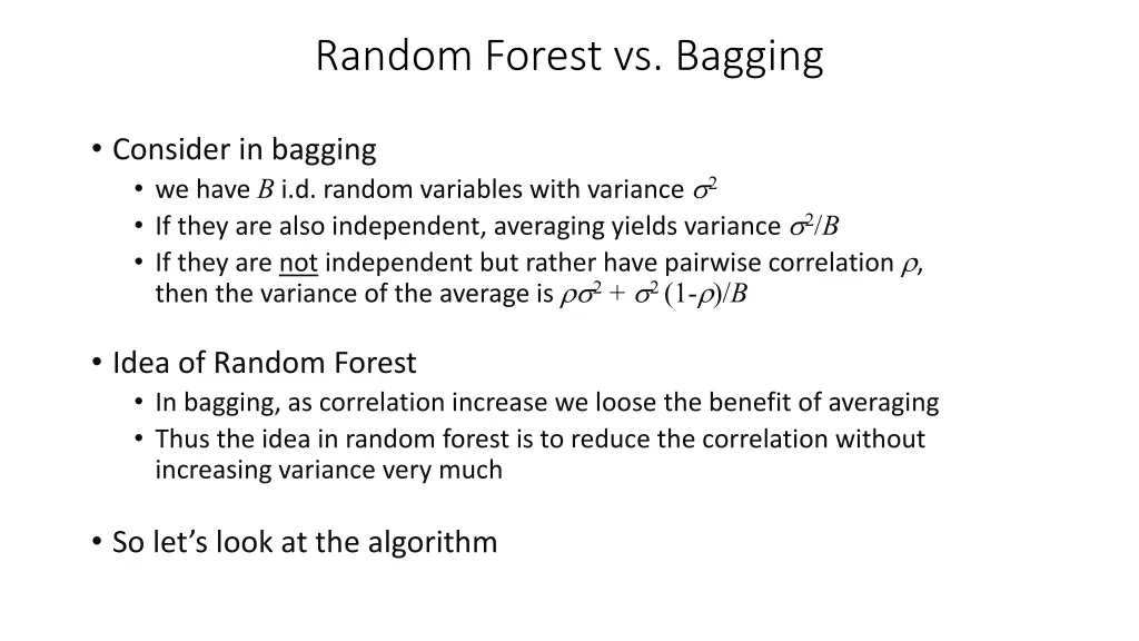 random forest vs bagging