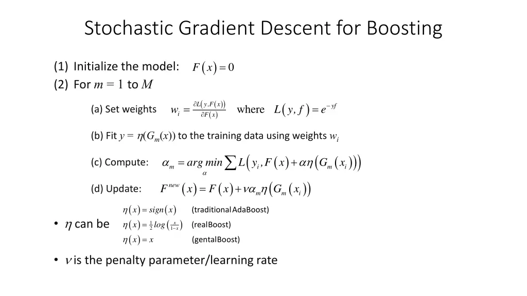 stochastic gradient descent for boosting