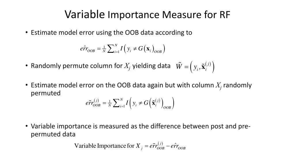 variable importance measure for rf