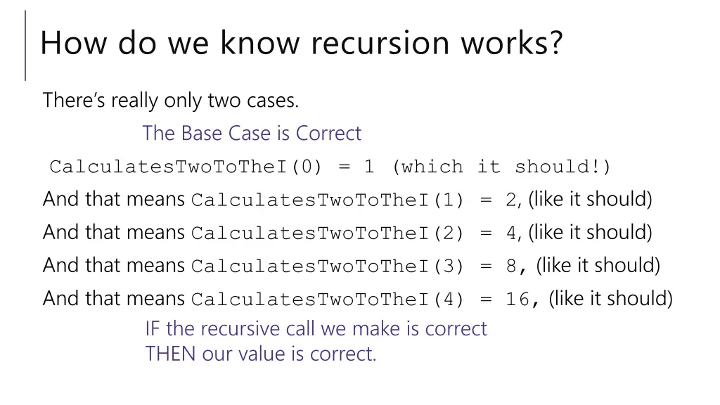 how do we know recursion works 2