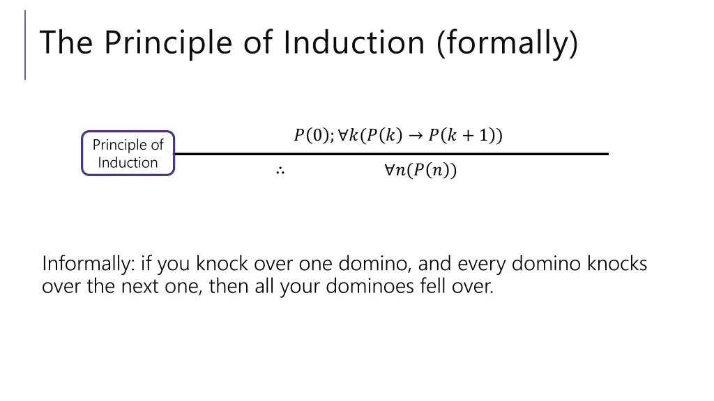 the principle of induction formally