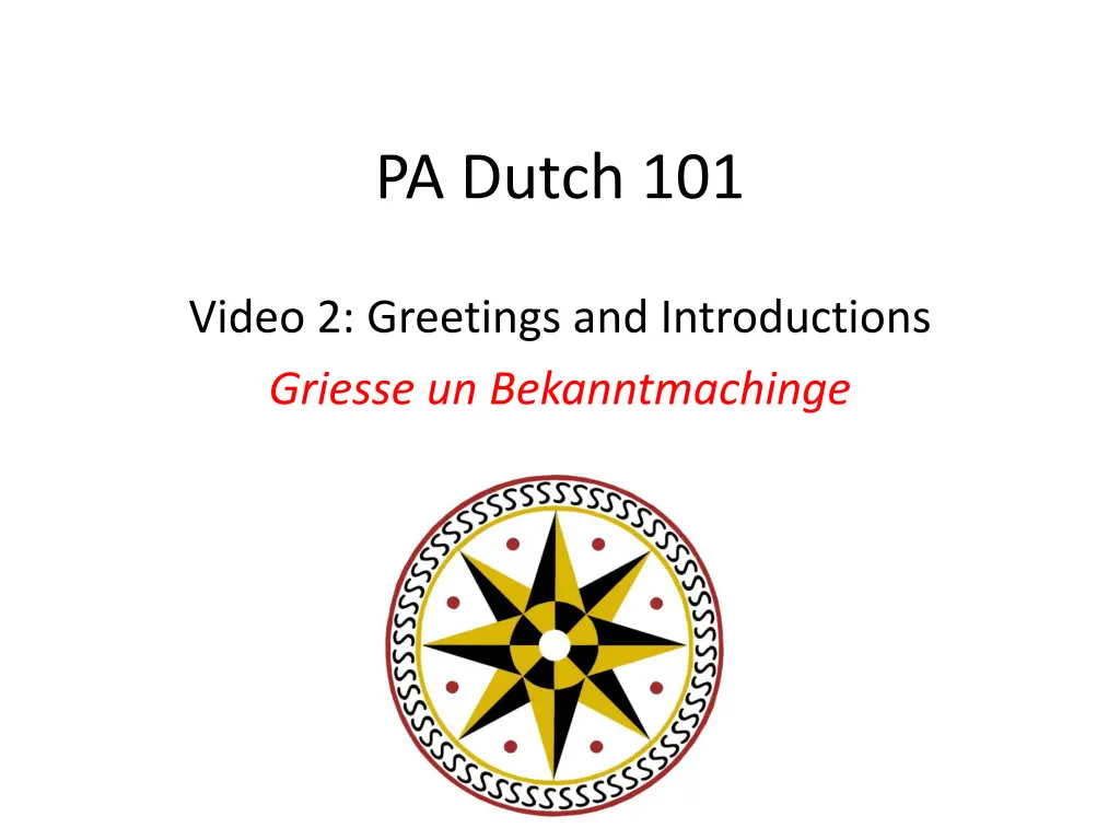 pa dutch 101