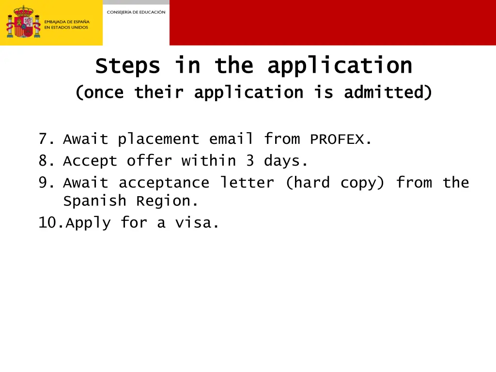 steps in the application steps in the application 2