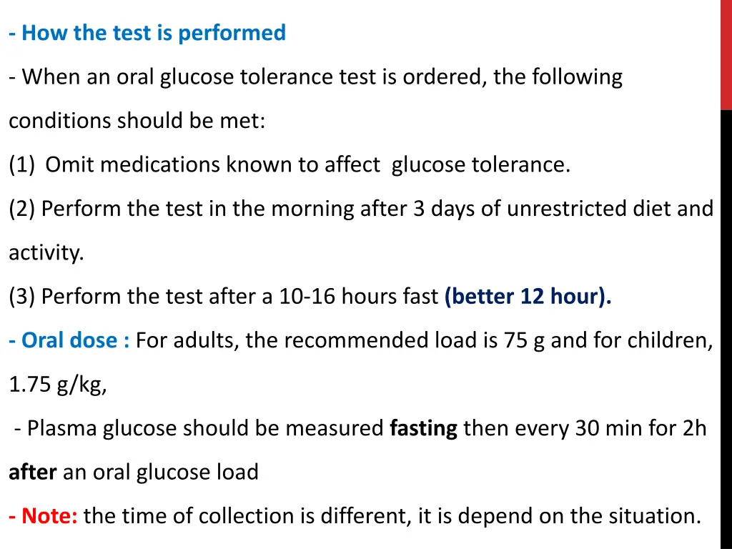 how the test is performed