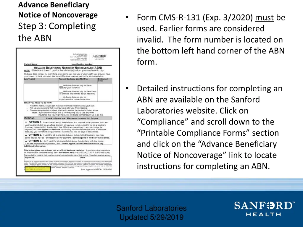 advance beneficiary notice of noncoverage step