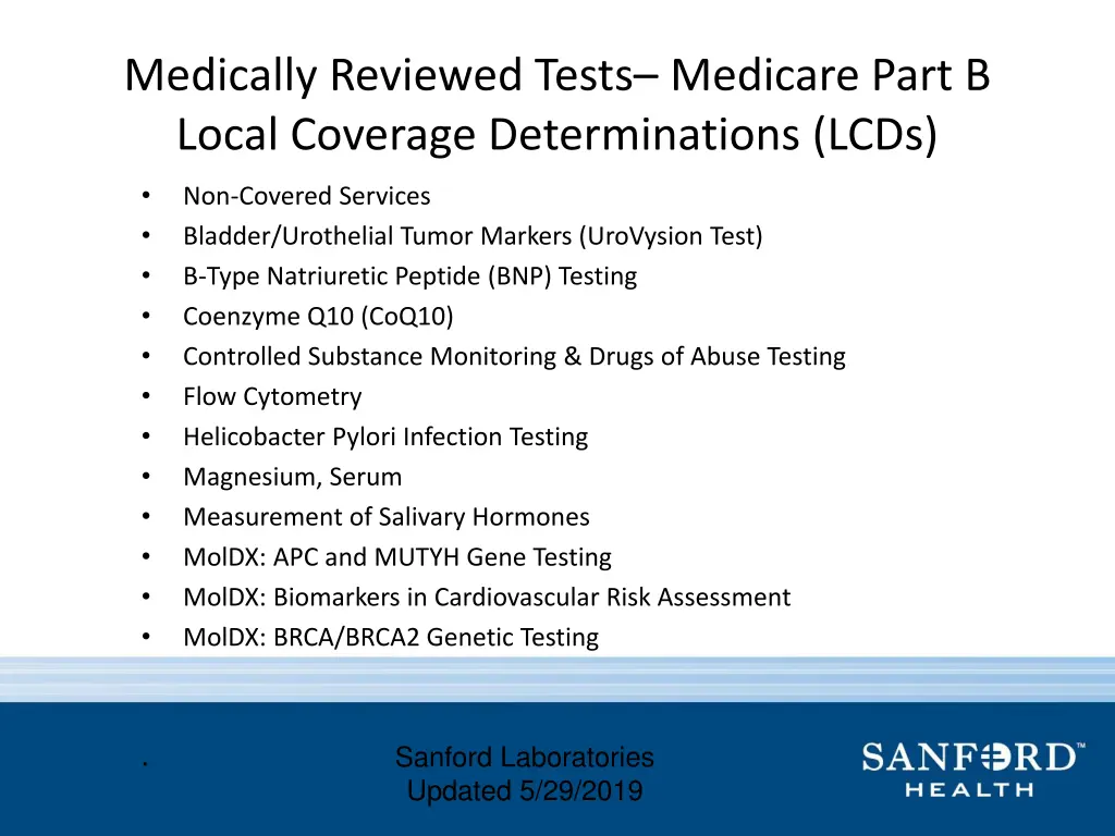medically reviewed tests medicare part b local