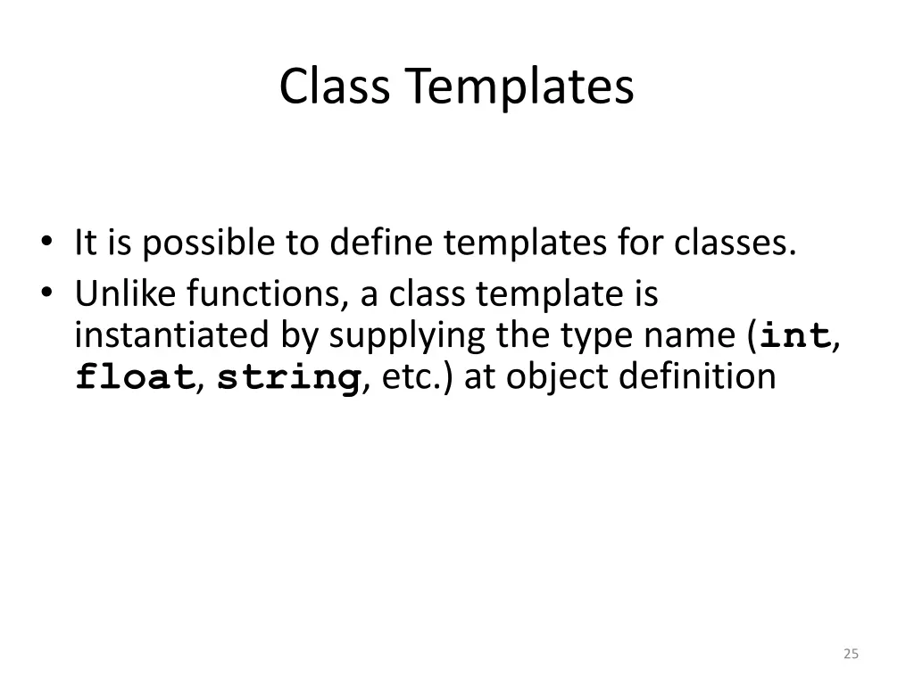 class templates