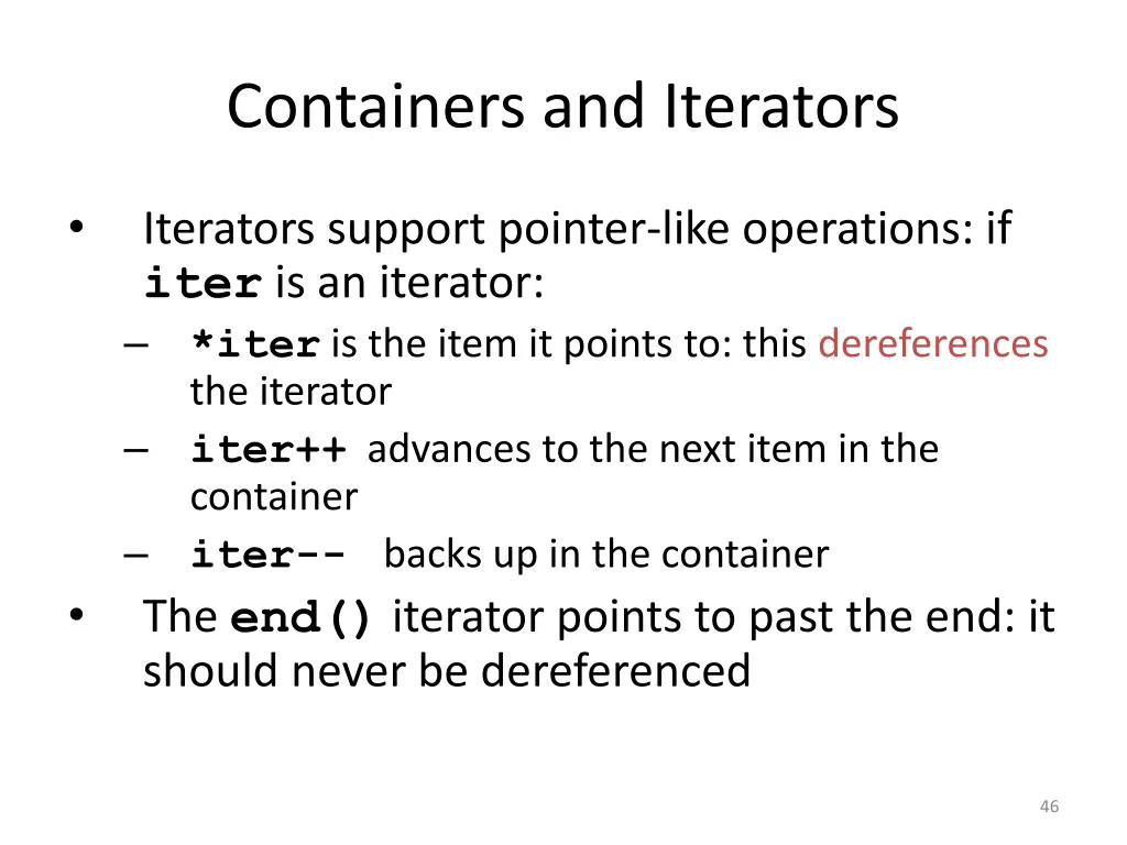 containers and iterators 2