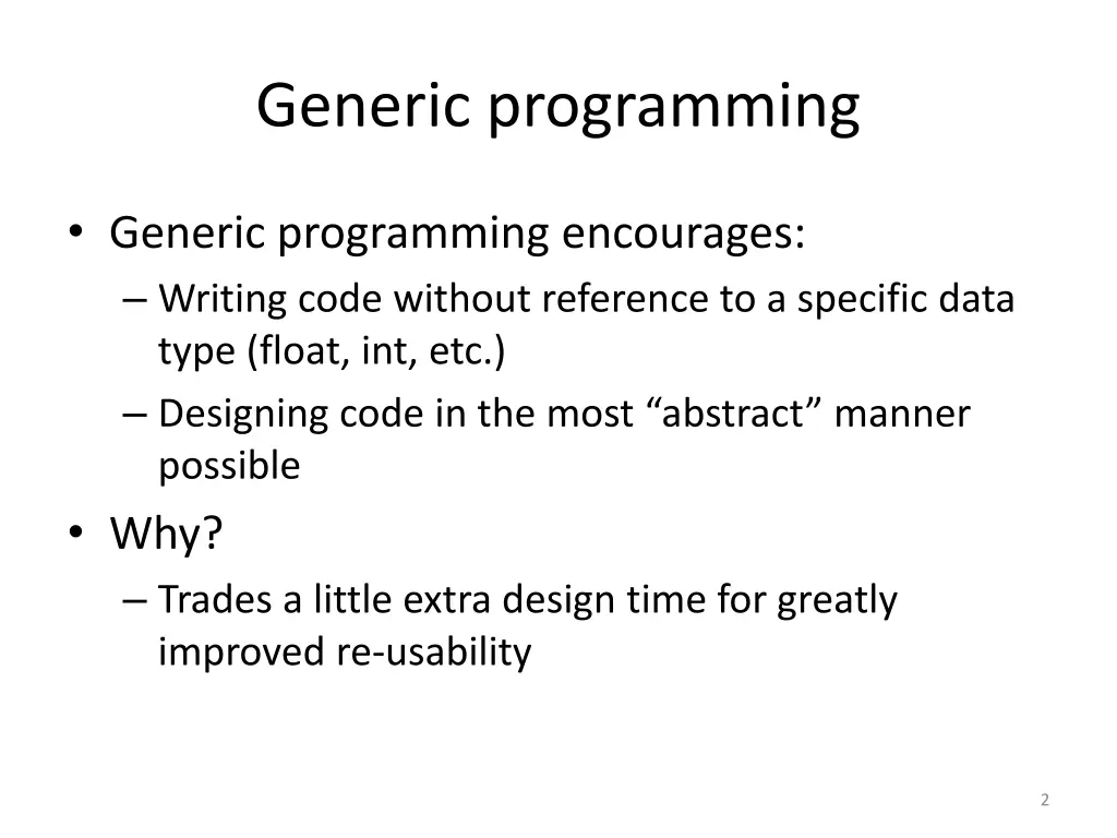 generic programming