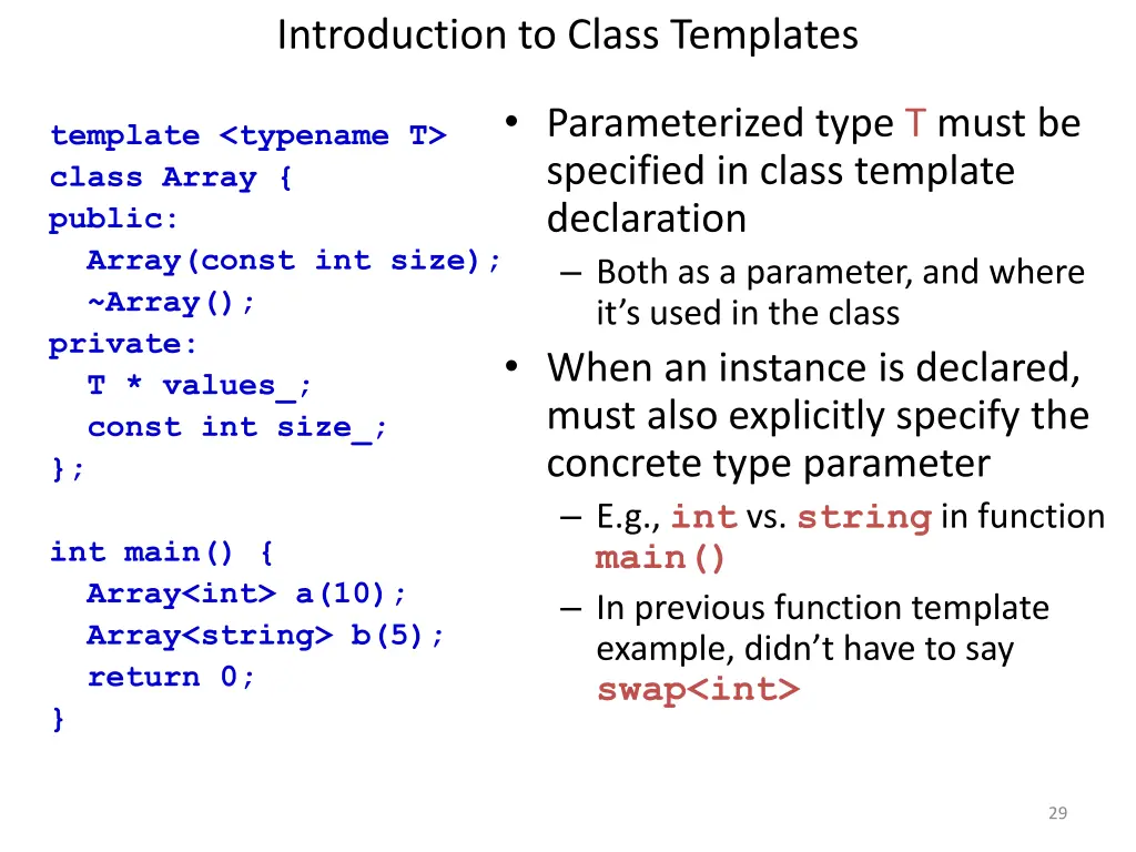 introduction to class templates
