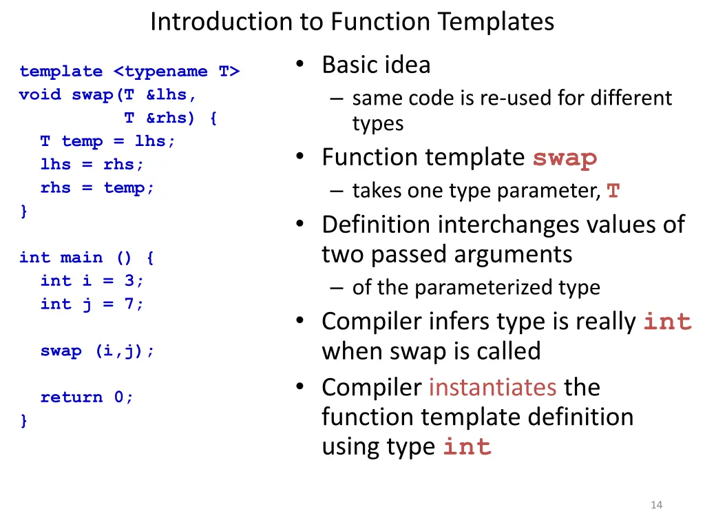 introduction to function templates basic idea