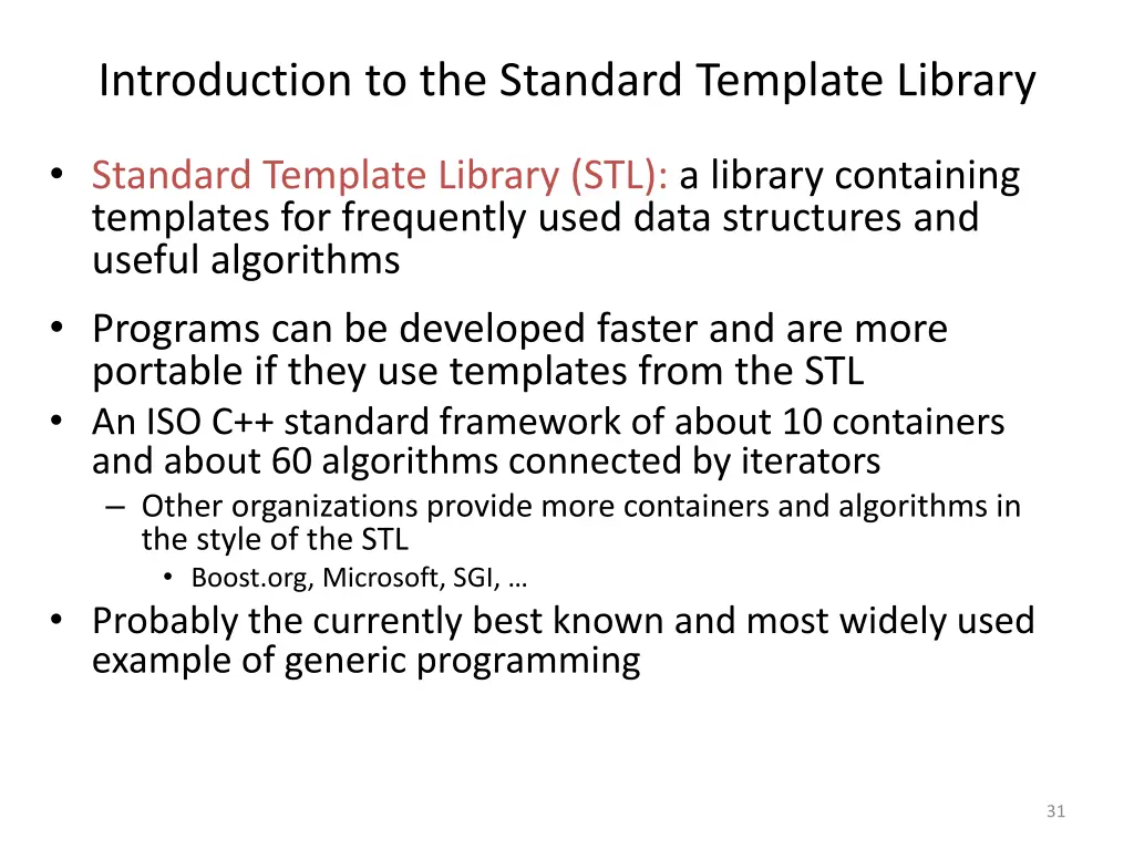 introduction to the standard template library