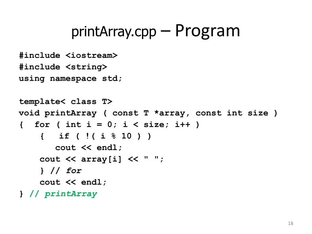 printarray cpp program