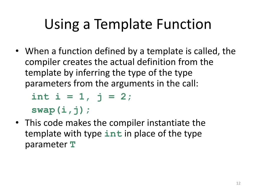 using a template function