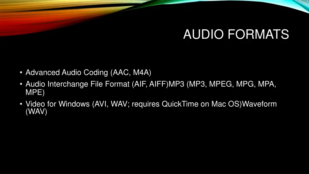 audio formats 1