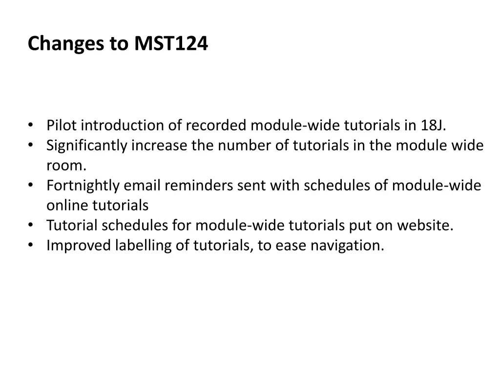 changes to mst124
