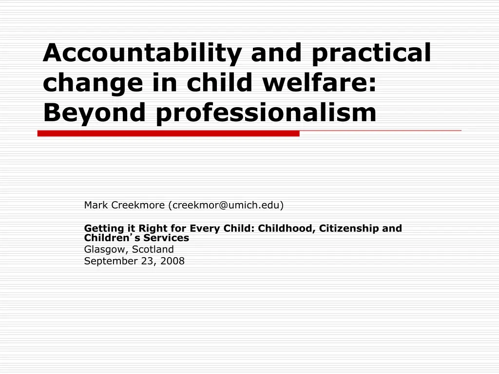 accountability and practical change in child