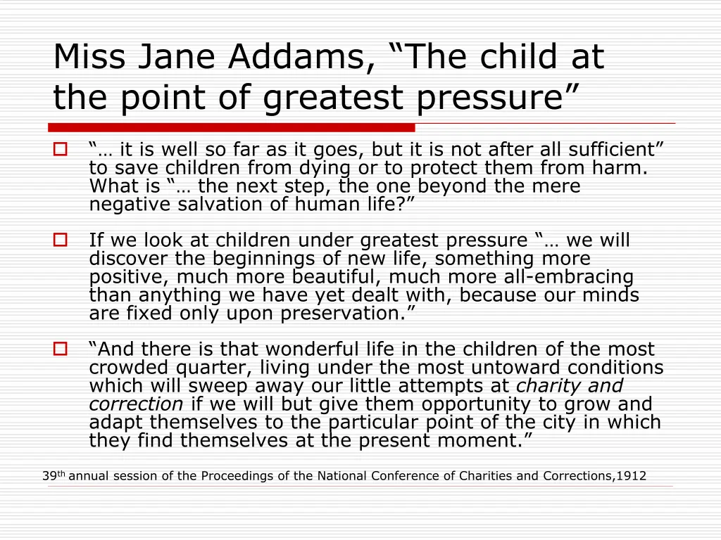 miss jane addams the child at the point