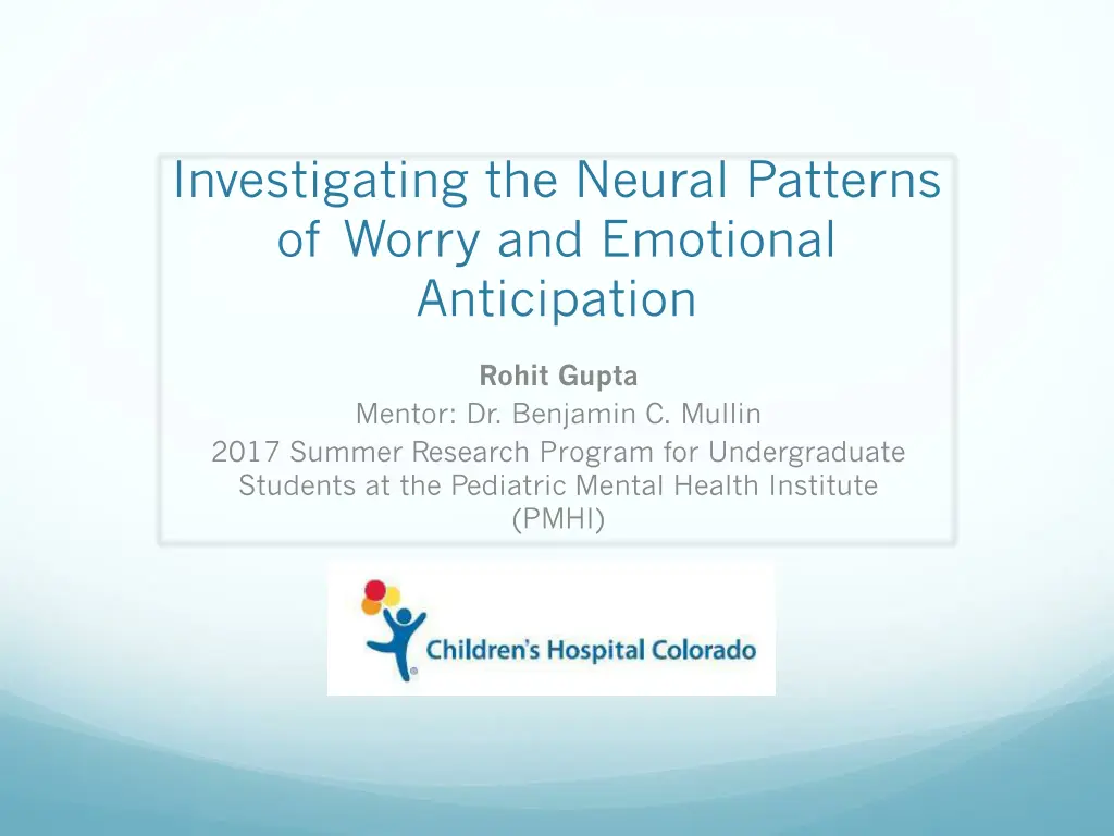 investigating the neural patterns of worry