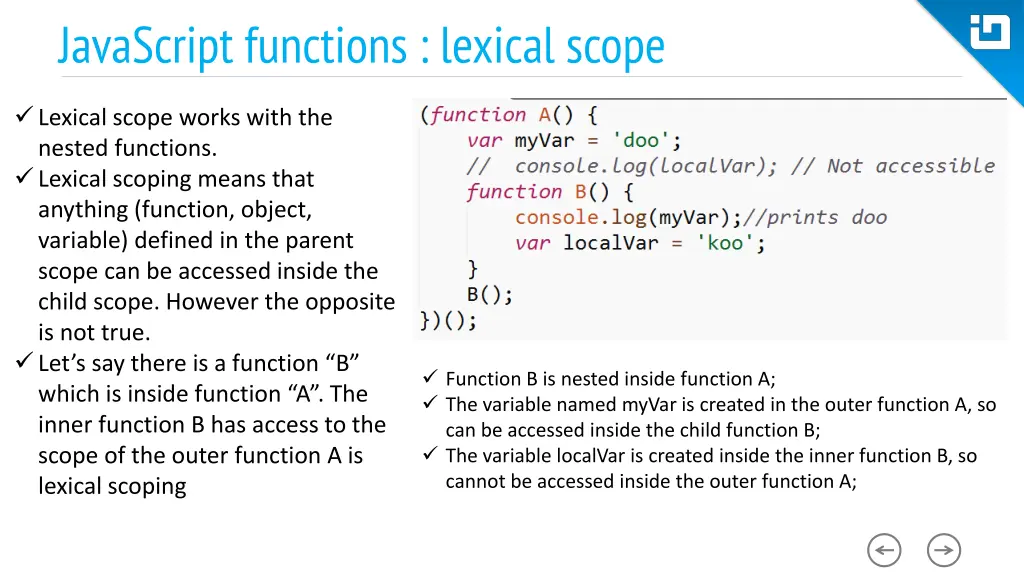 javascript functions lexical scope