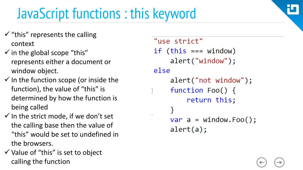 javascript functions this keyword