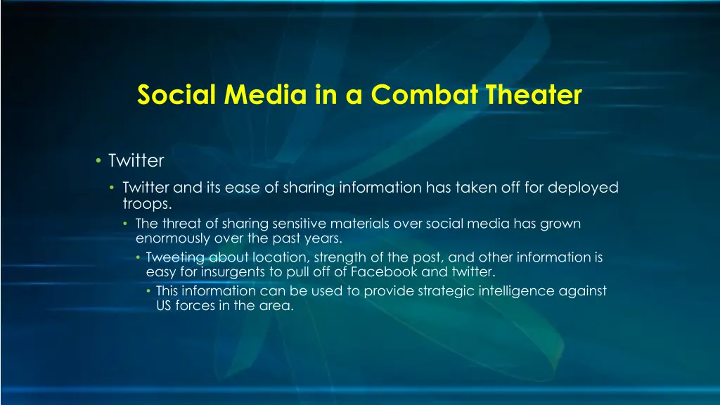 social media in a combat theater 1