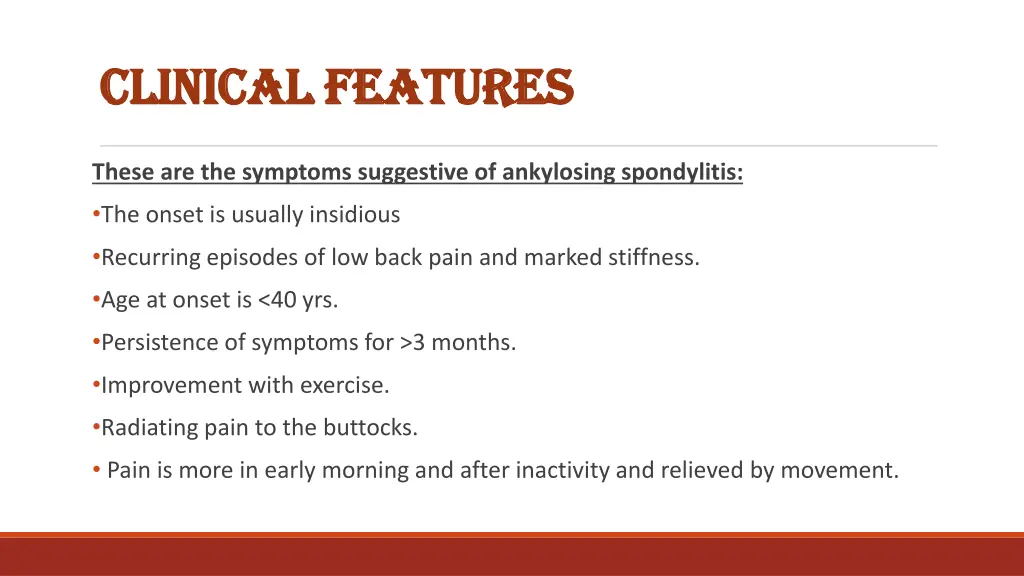 clinical features clinical features