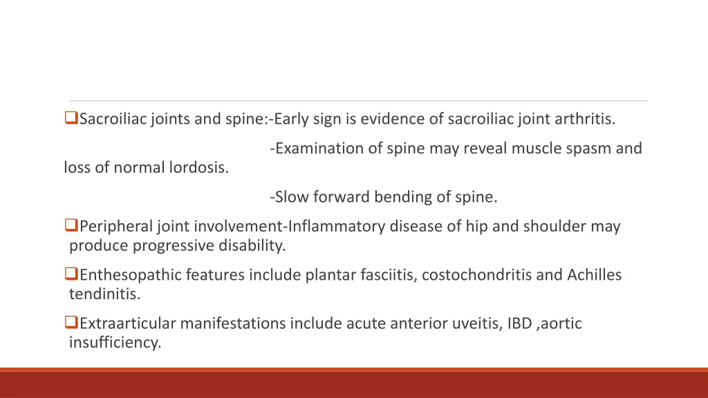 sacroiliac joints and spine early sign