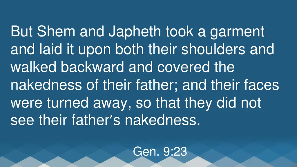 but shem and japheth took a garment and laid