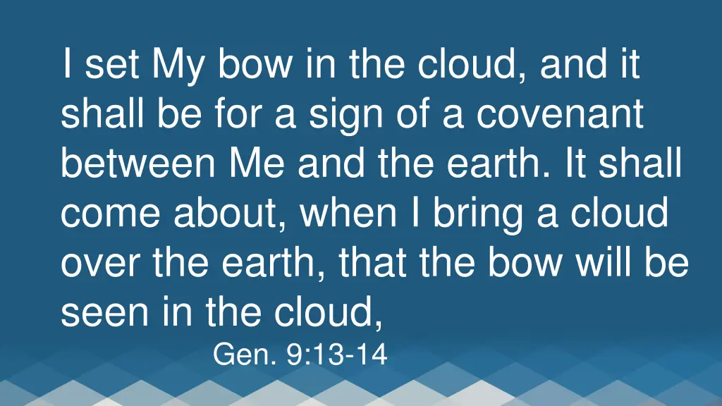 i set my bow in the cloud and it shall