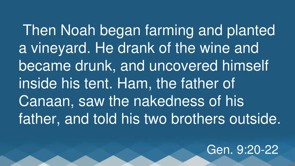 then noah began farming and planted a vineyard
