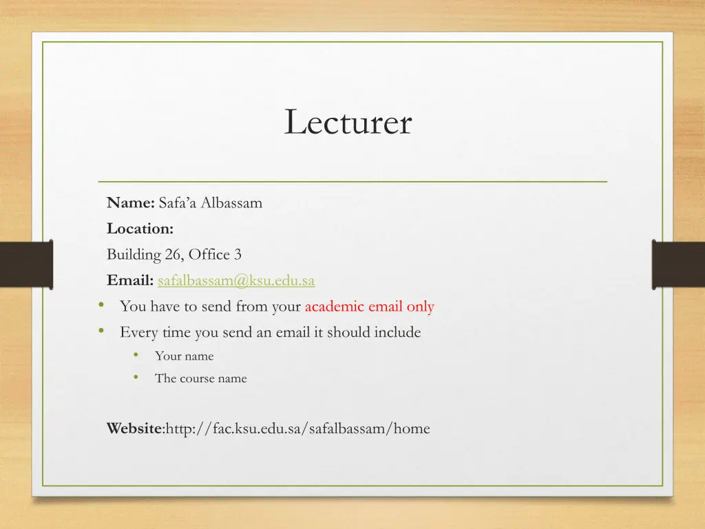 lecturer