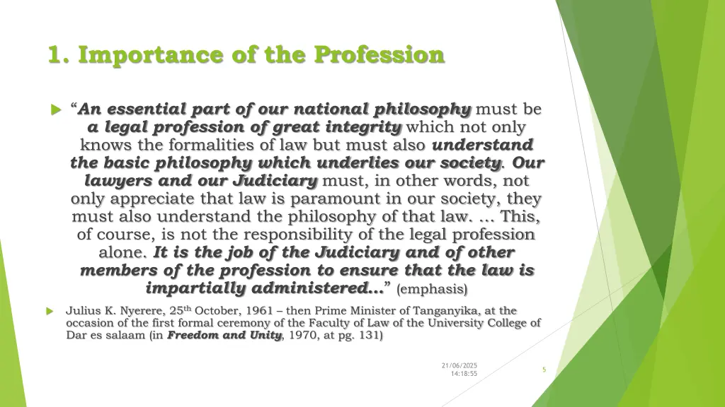 1 importance of the profession