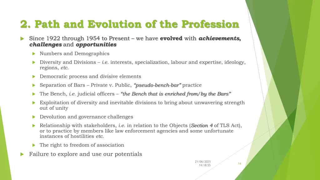 2 path and evolution of the profession