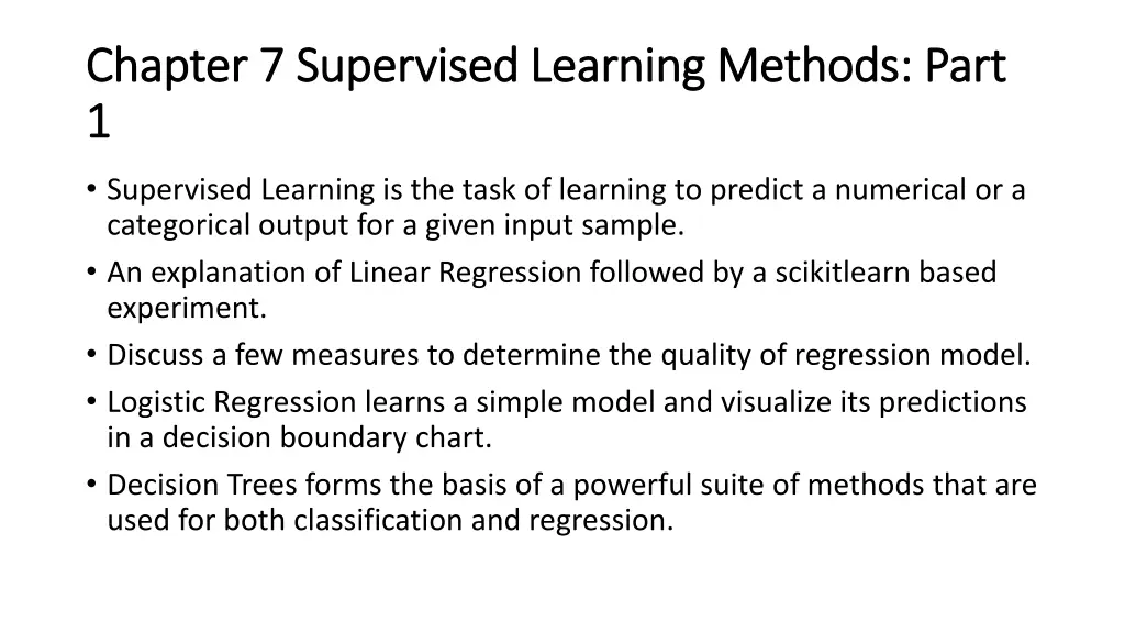 chapter 7 supervised learning methods part