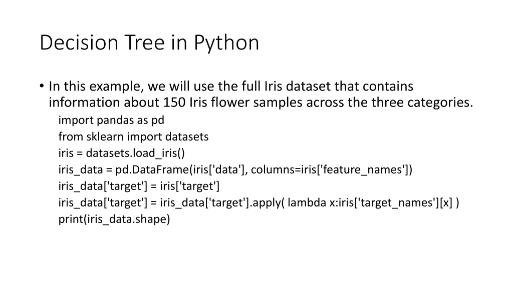 decision tree in python