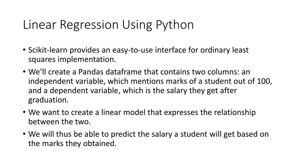 linear regression using python