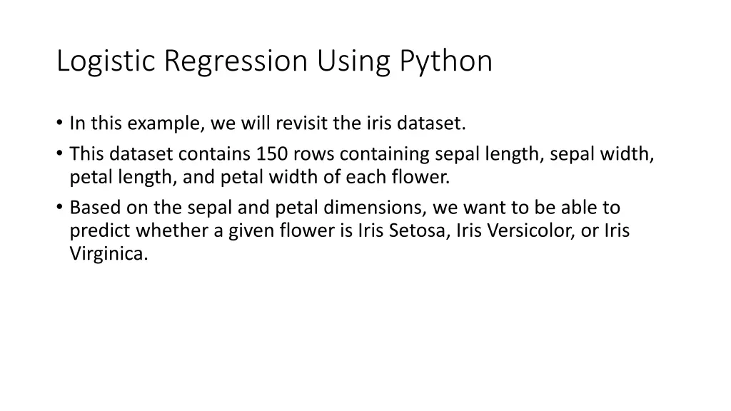 logistic regression using python