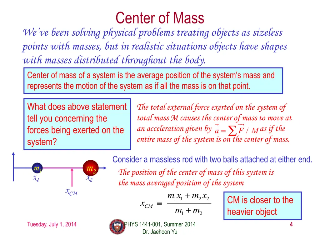 center of mass