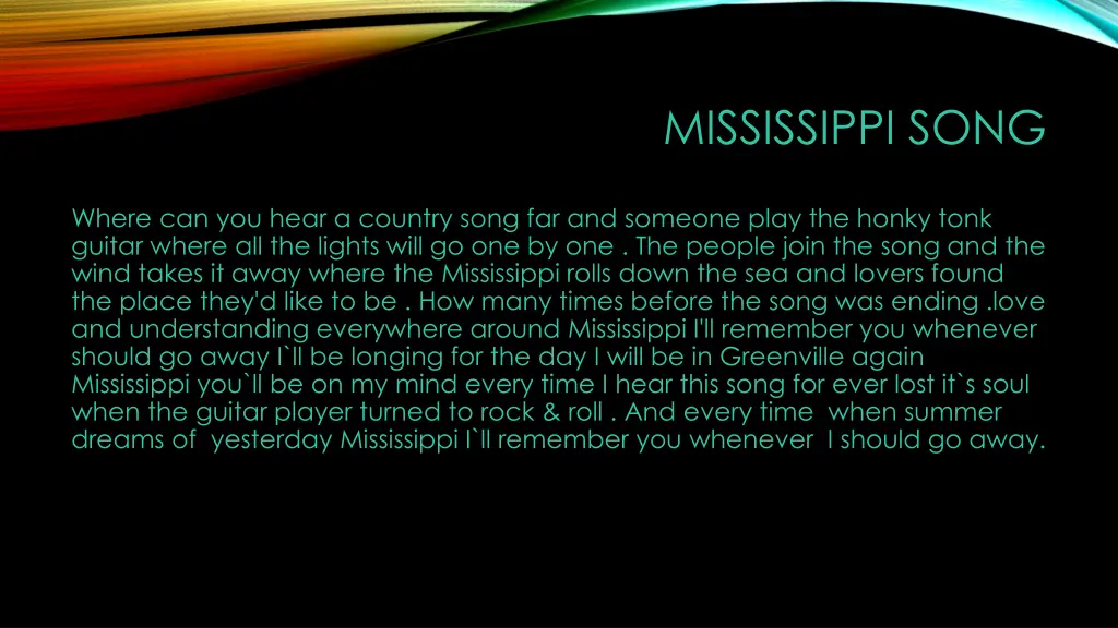 mississippi song