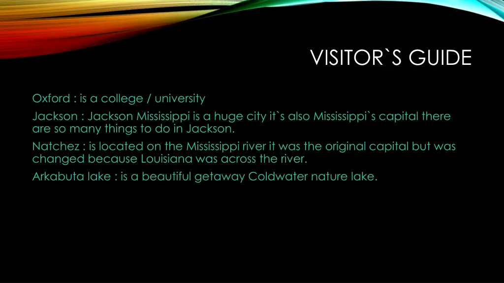 visitor s guide