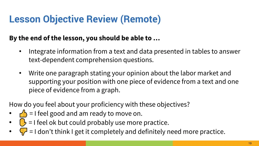 lesson objective review remote