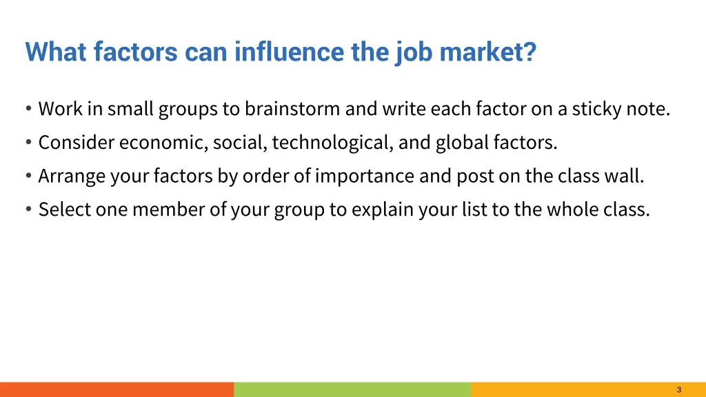 what factors can influence the job market