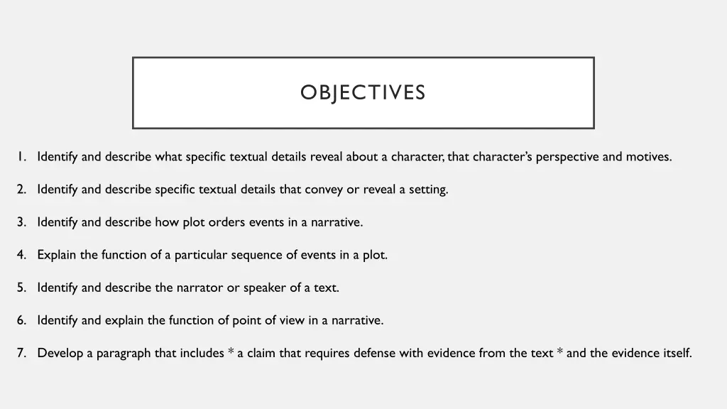 objectives