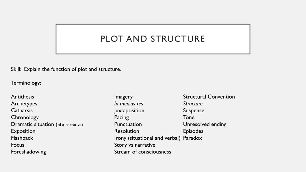 plot and structure