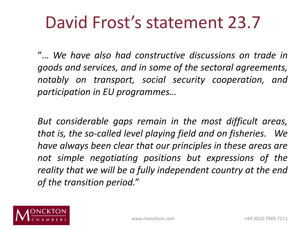 david frost s statement 23 7