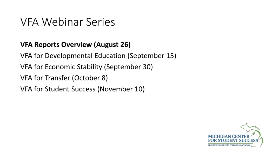 vfa webinar series