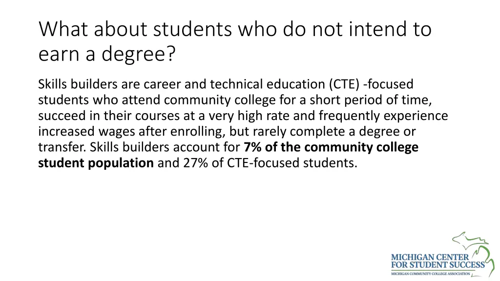 what about students who do not intend to earn