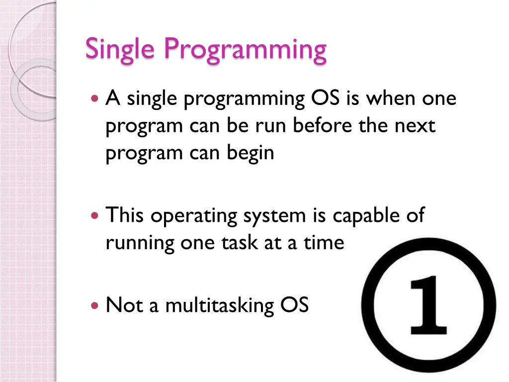 single programming